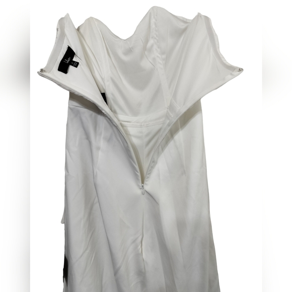 2459) Lulus Won A Heart White Strapless Wide-Leg Pantsuit Size Small - Picture 6 of 14
